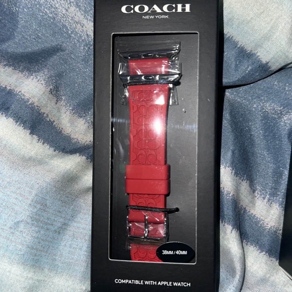 Red coach Apple Watch strap